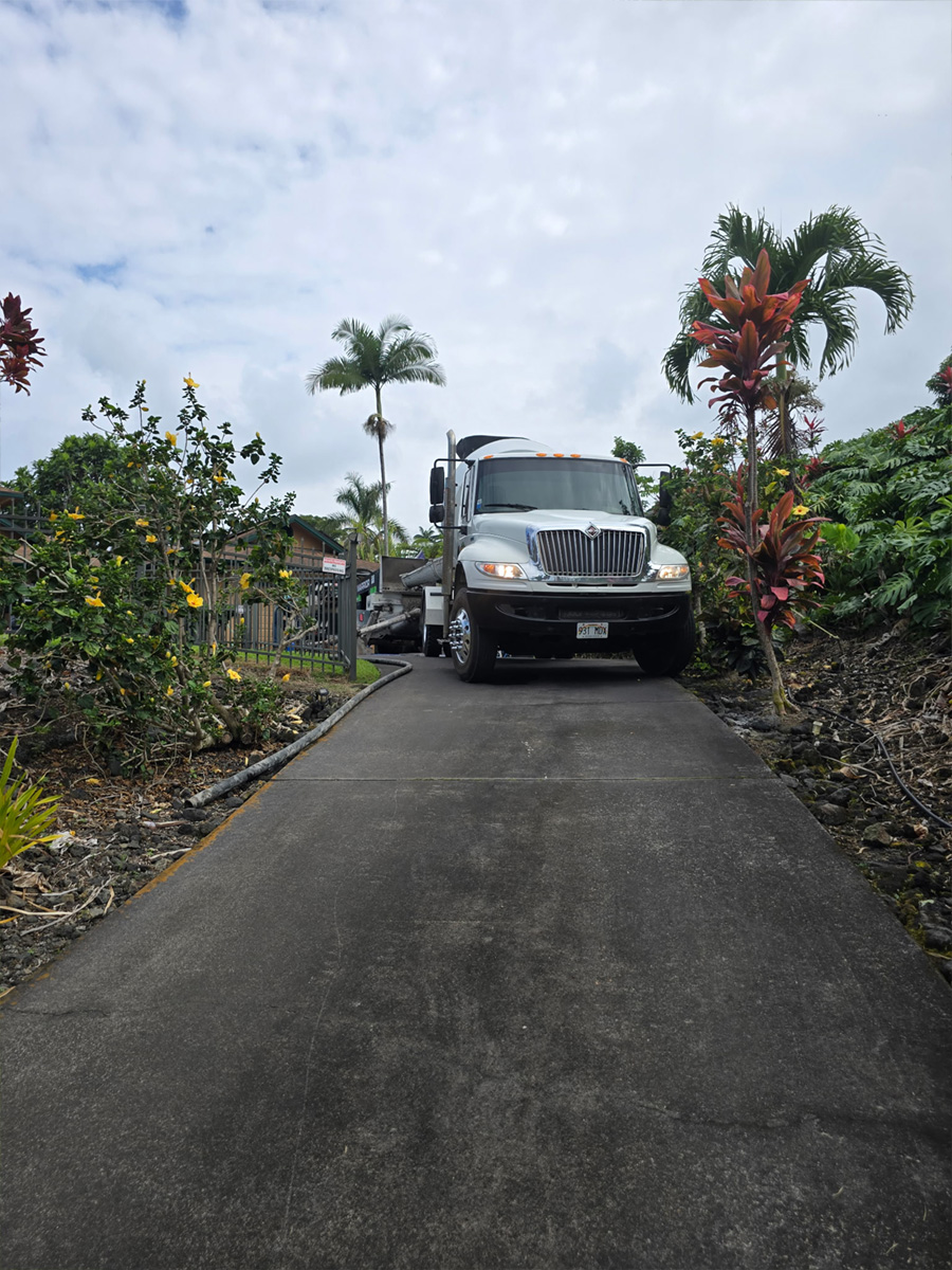 Delivery down a narrow driveway