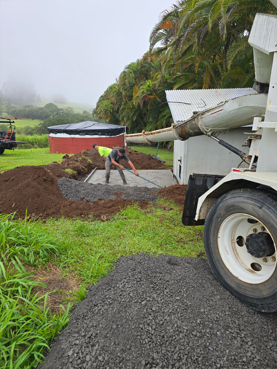 Screeding a fresh pad on site