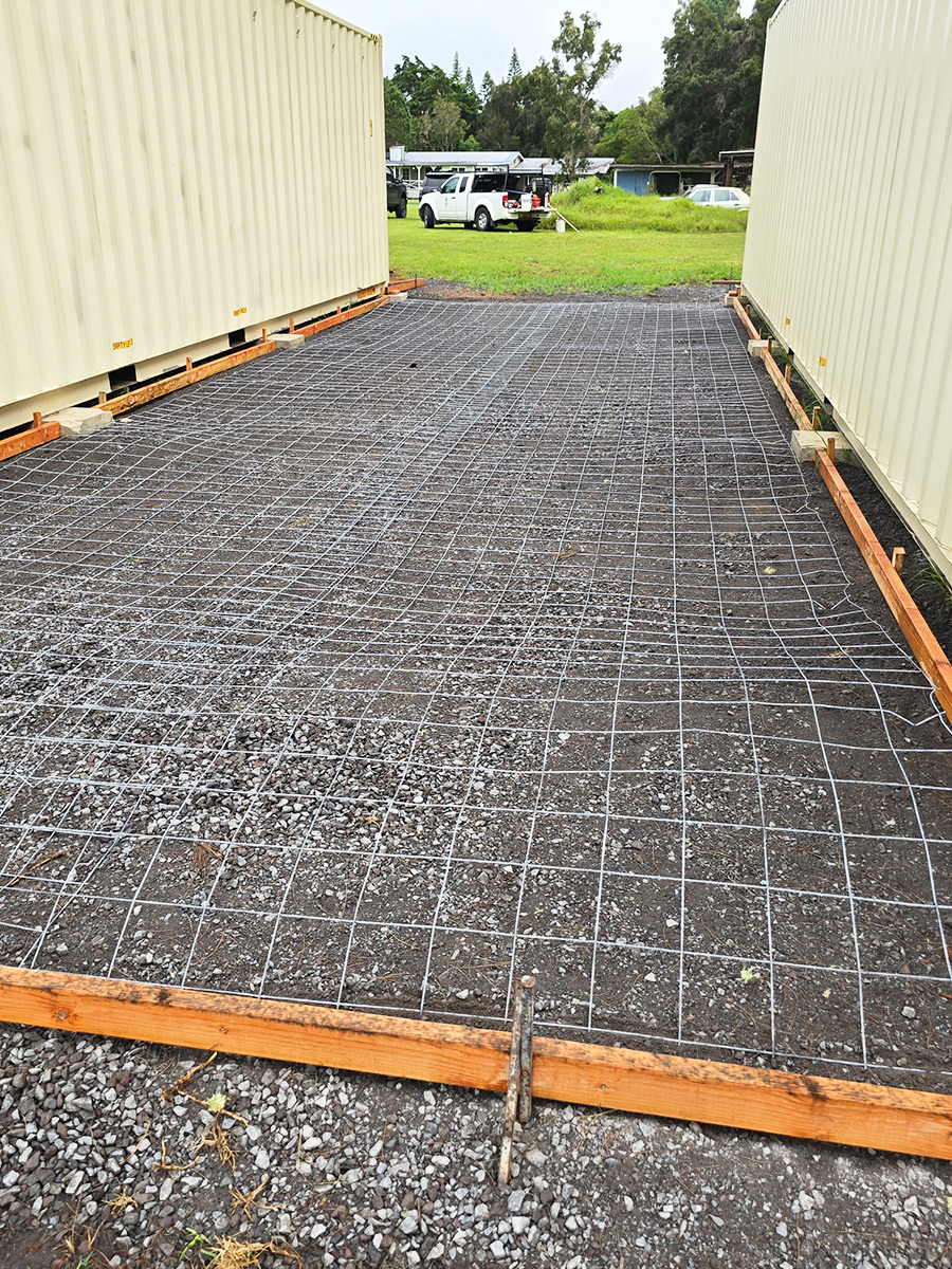 Rebar and mesh set for the pour